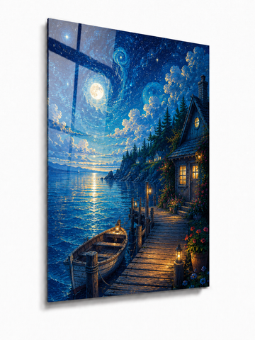 Starlit Harbor: Coastal Night