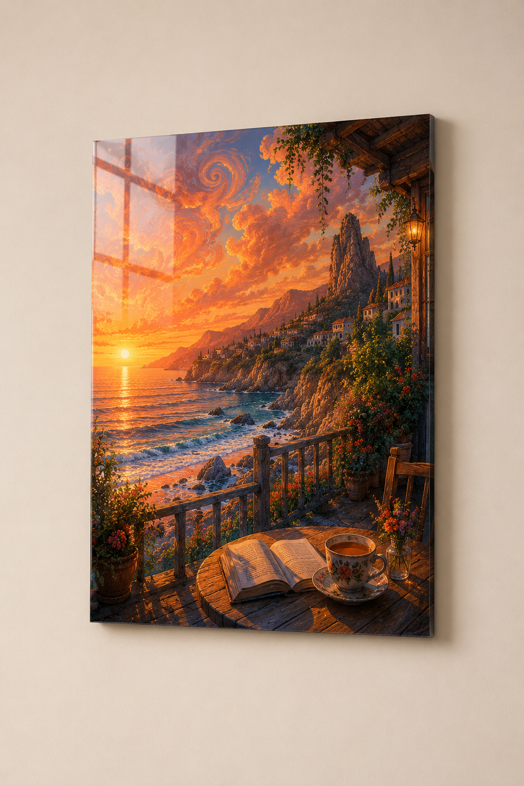 Sunset Reading: Coastal Balcony