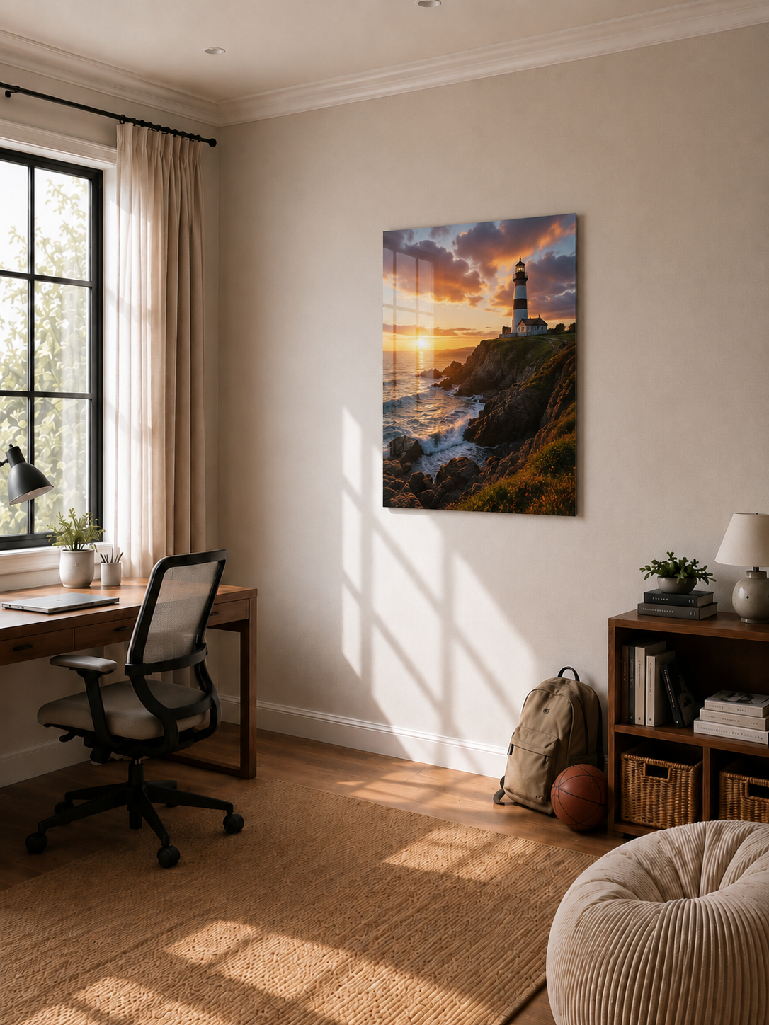 Sunset Beacon: Coastal Lighthouse