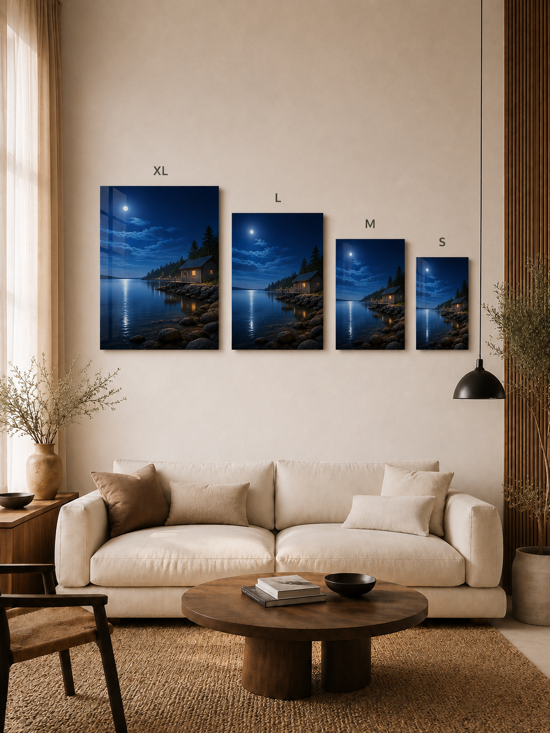 Moonlit Cabin: Night Coastal
