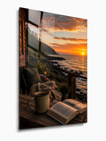 Sunset Reading: Coastal Balcony