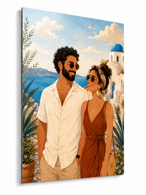 Custom Santorini Couple Portrait