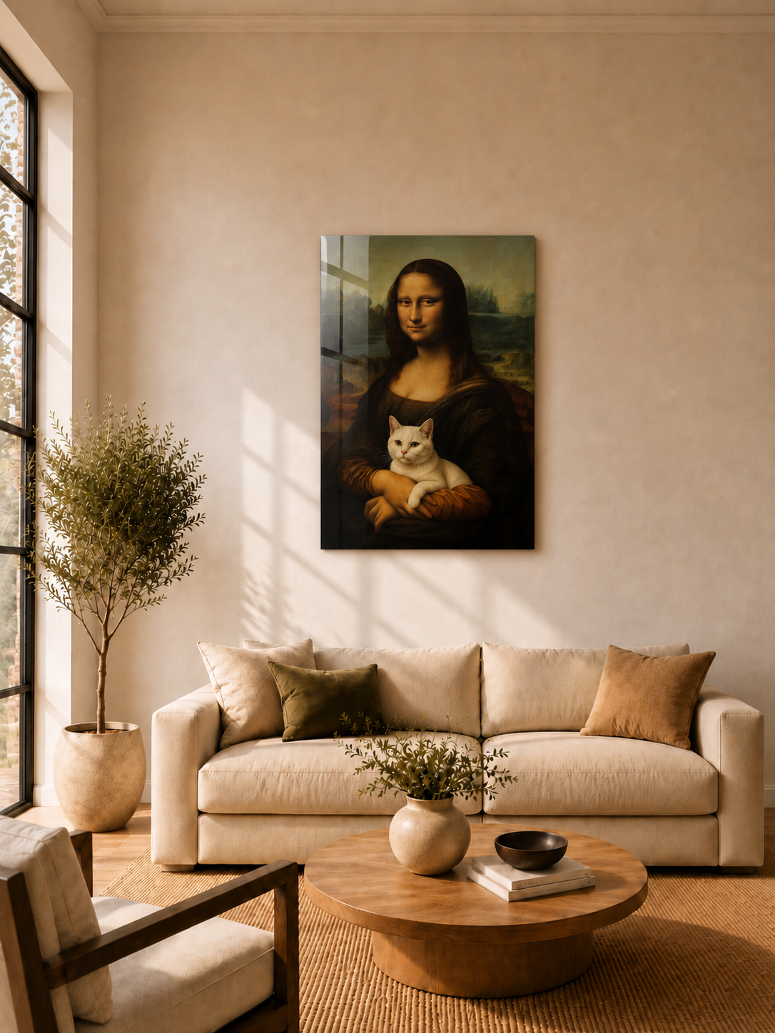 Leonardo da Vinci Mona Lisa with Cat