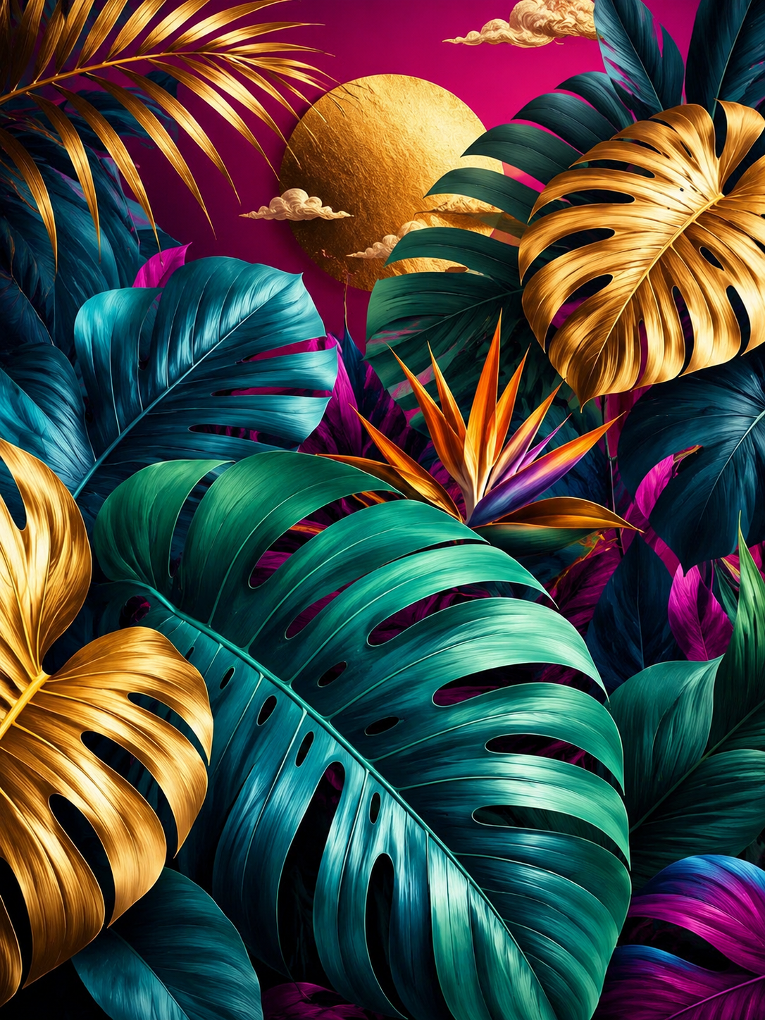 Gold Monstera Tropical