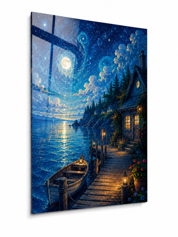 Starlit Harbor: Coastal Night