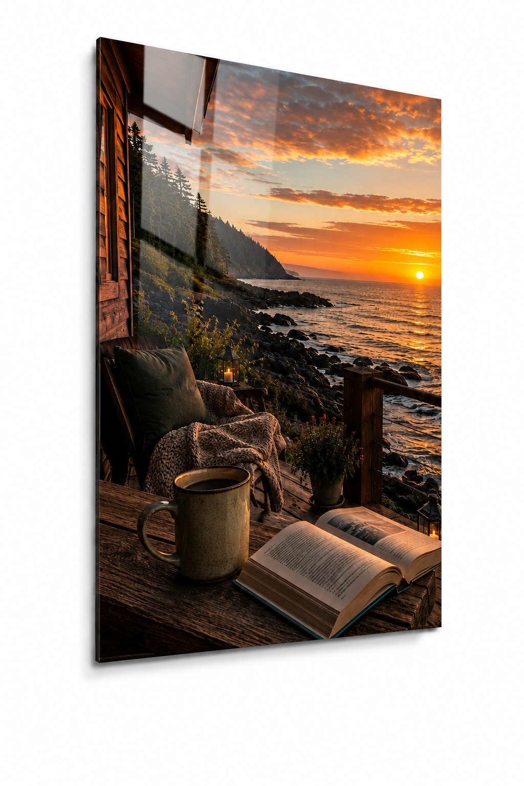 Sunset Reading: Coastal Balcony