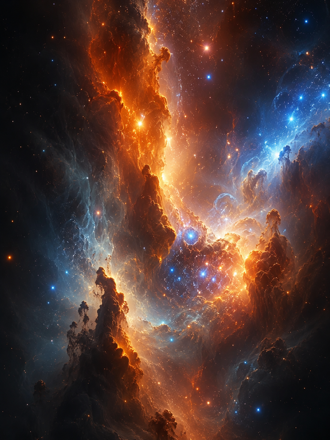 Cosmic Fire: Vibrant Nebula
