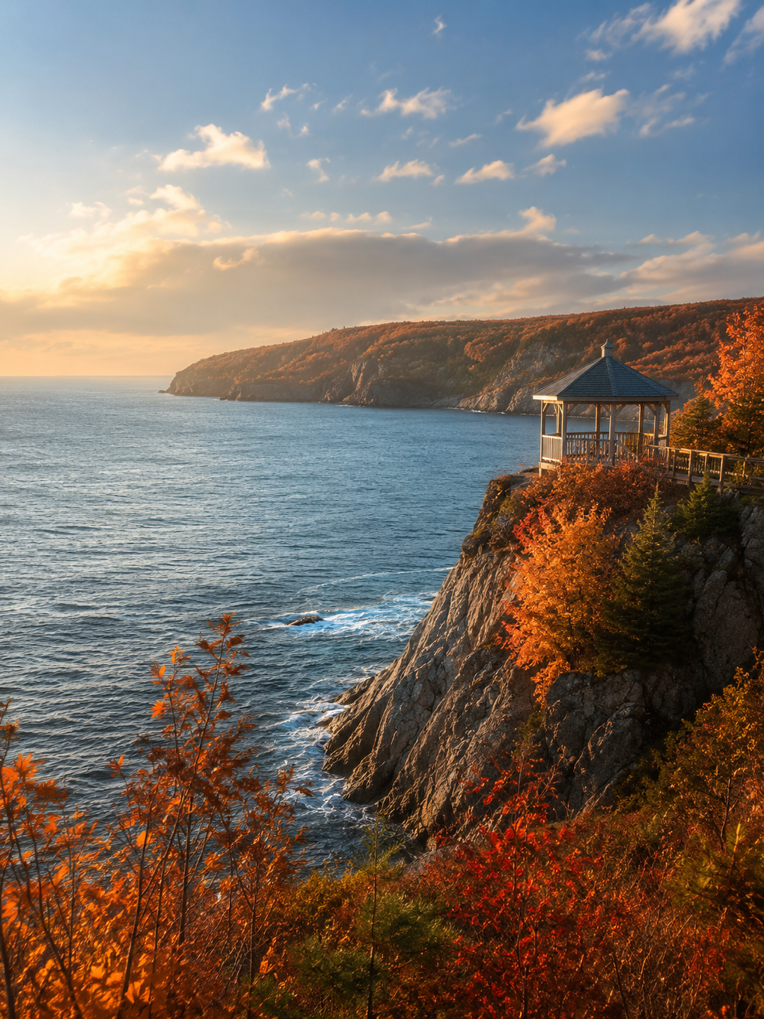 Autumn Gazebo: Coastal Cliff