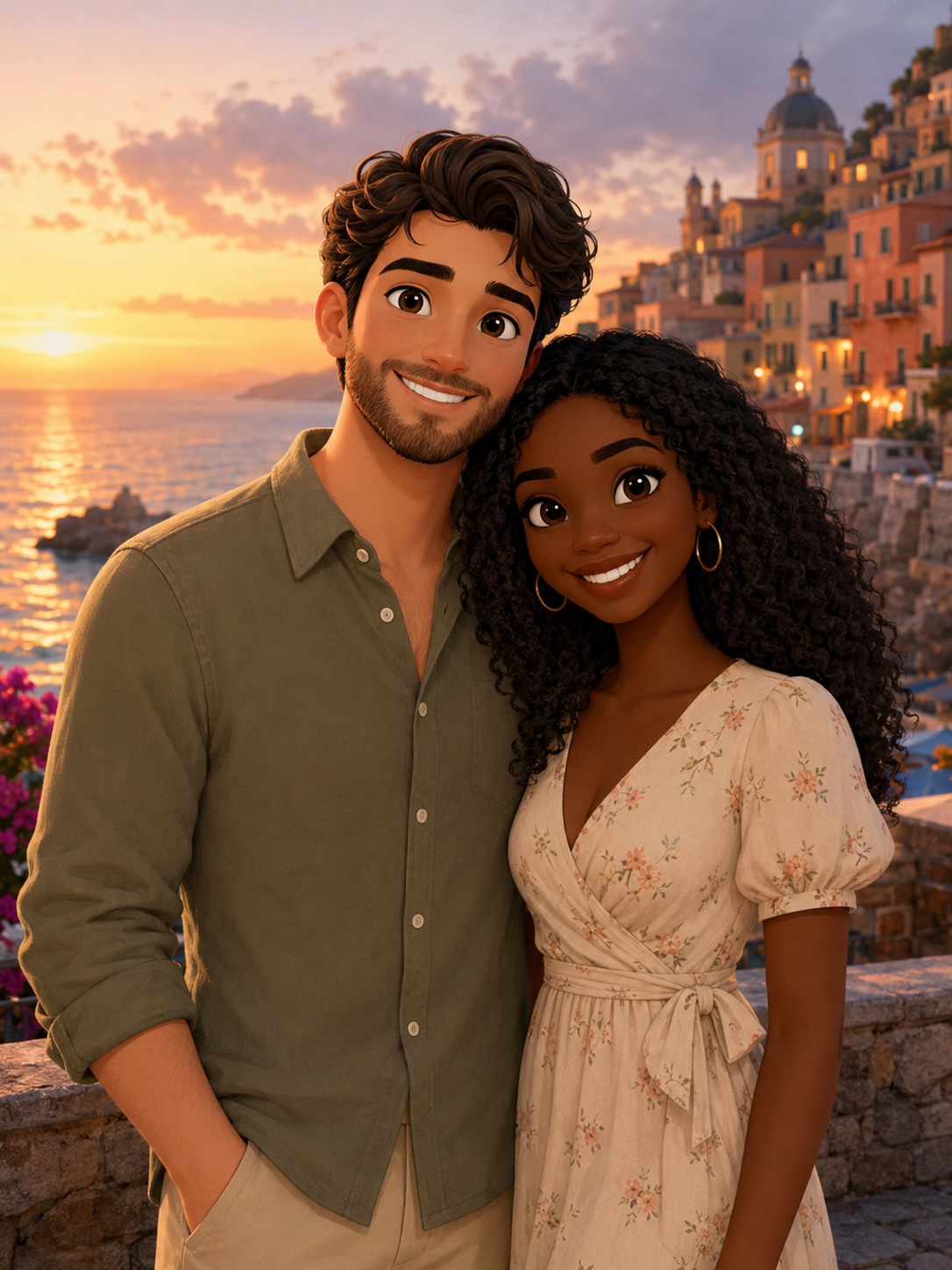 Custom Cartoon Couple Portrait