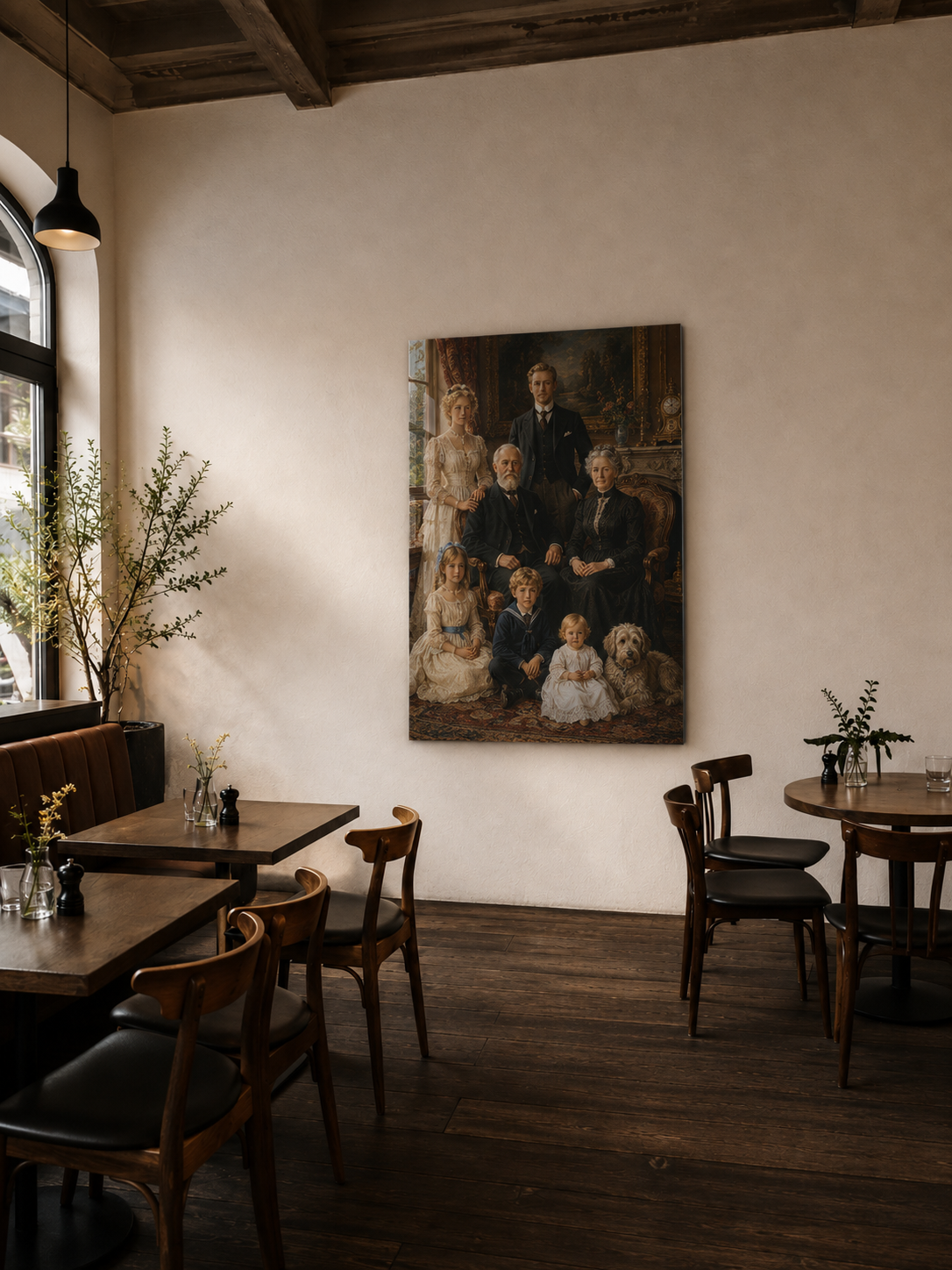 Custom Grand Family Portrait with Pet