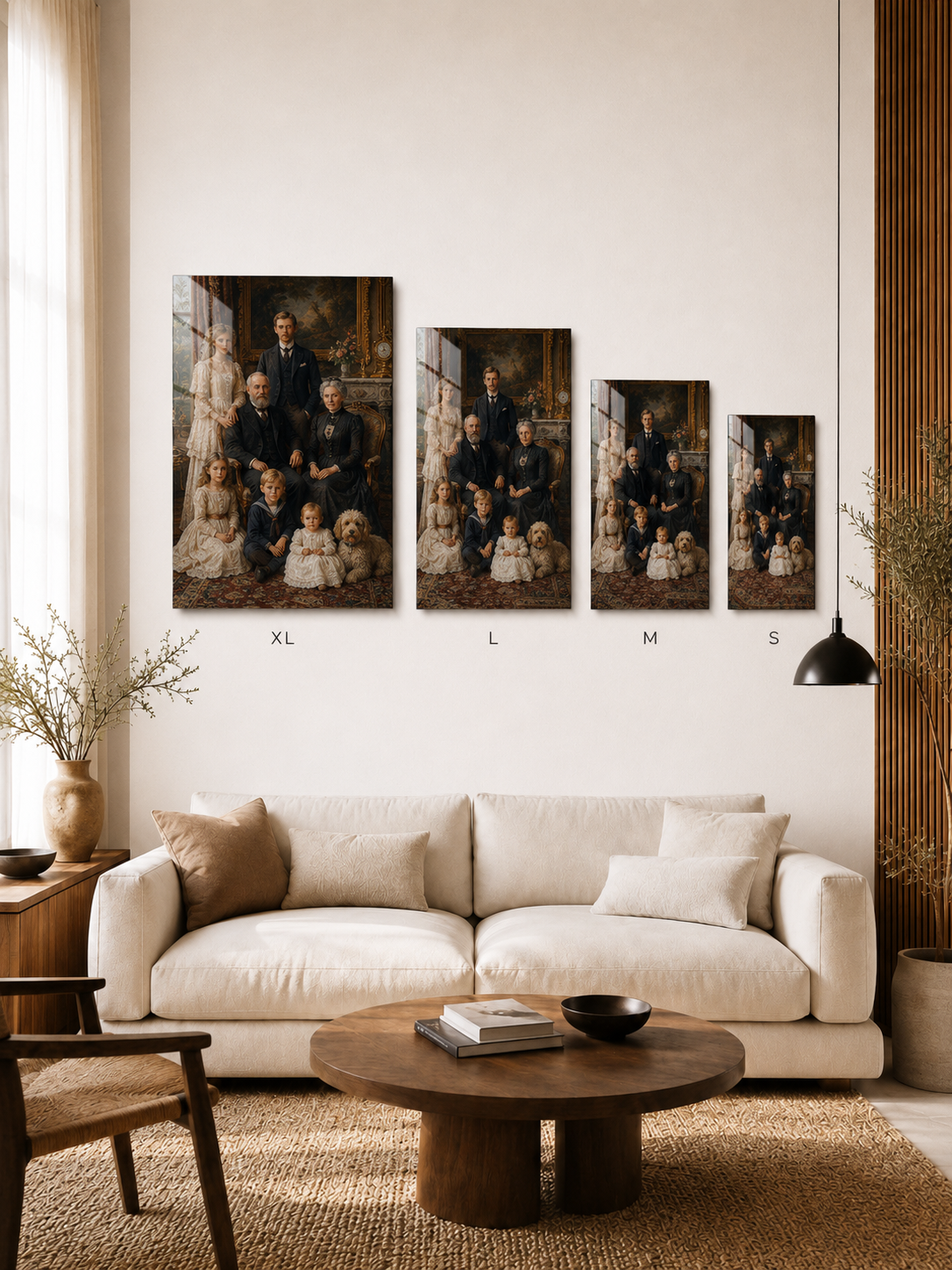 Custom Grand Family Portrait with Pet