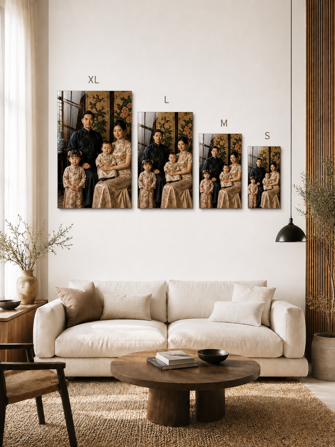 Custom Vintage Asian Family Portrait