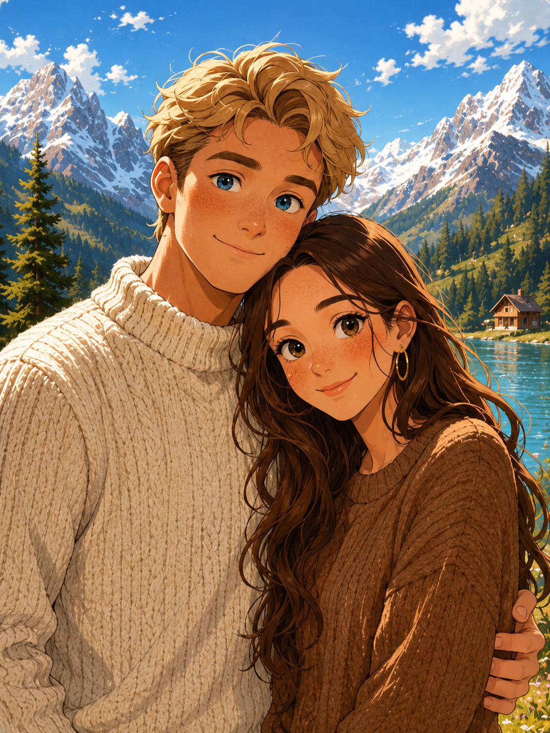 Custom Anime Couple Portrait
