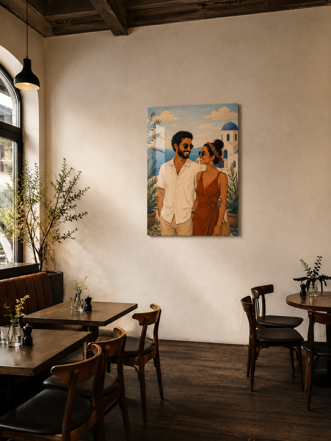 Custom Santorini Couple Portrait