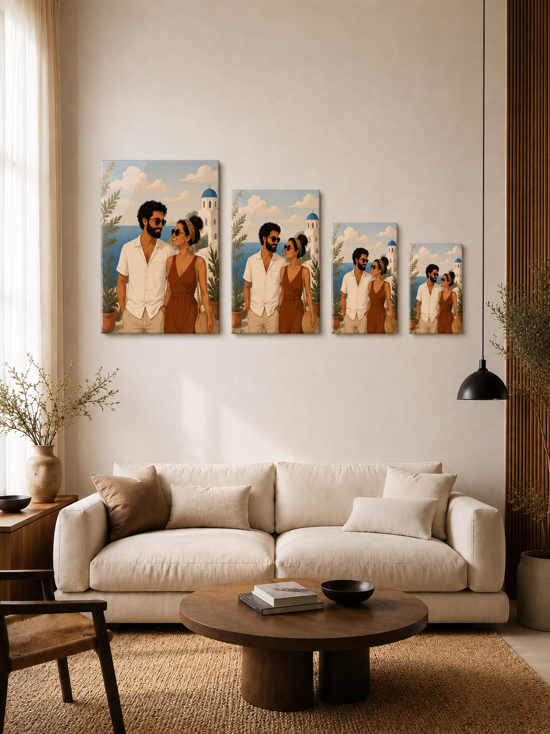 Custom Santorini Couple Portrait