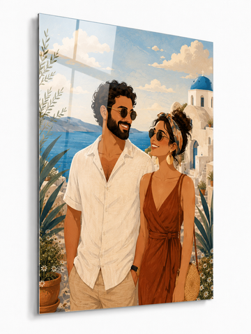 Custom Santorini Couple Portrait