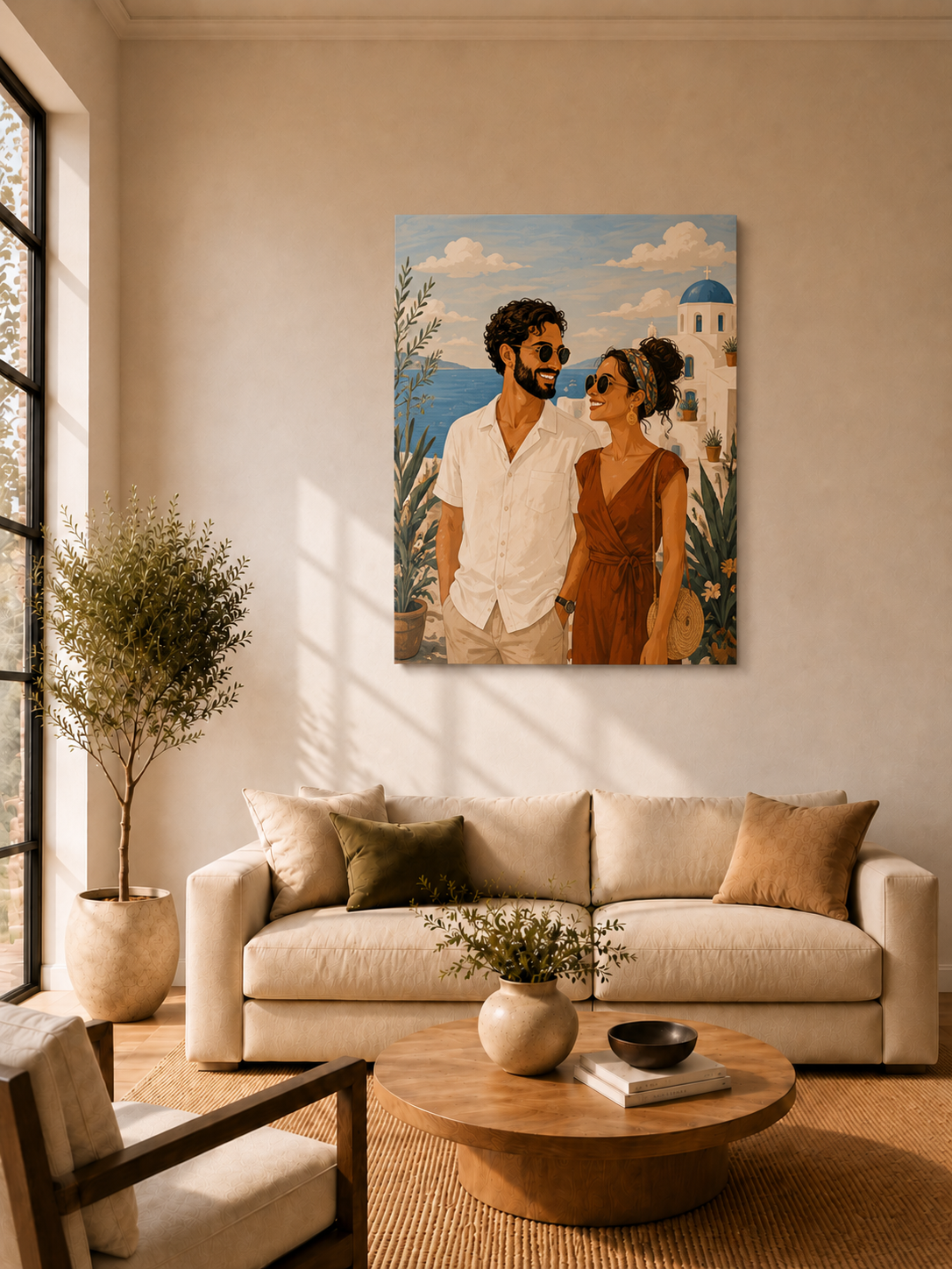 Custom Santorini Couple Portrait