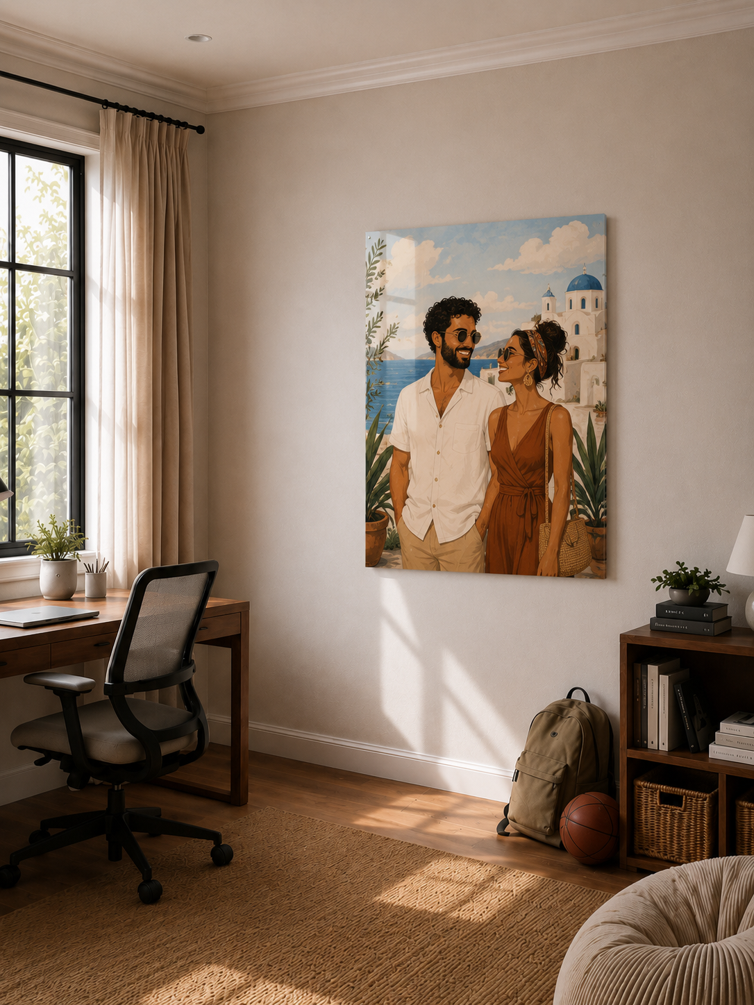 Custom Santorini Couple Portrait