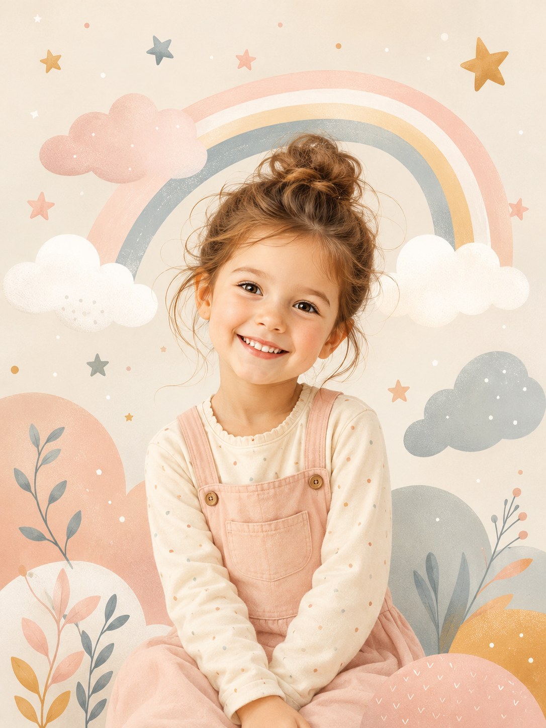 Custom Rainbow Kids Portrait