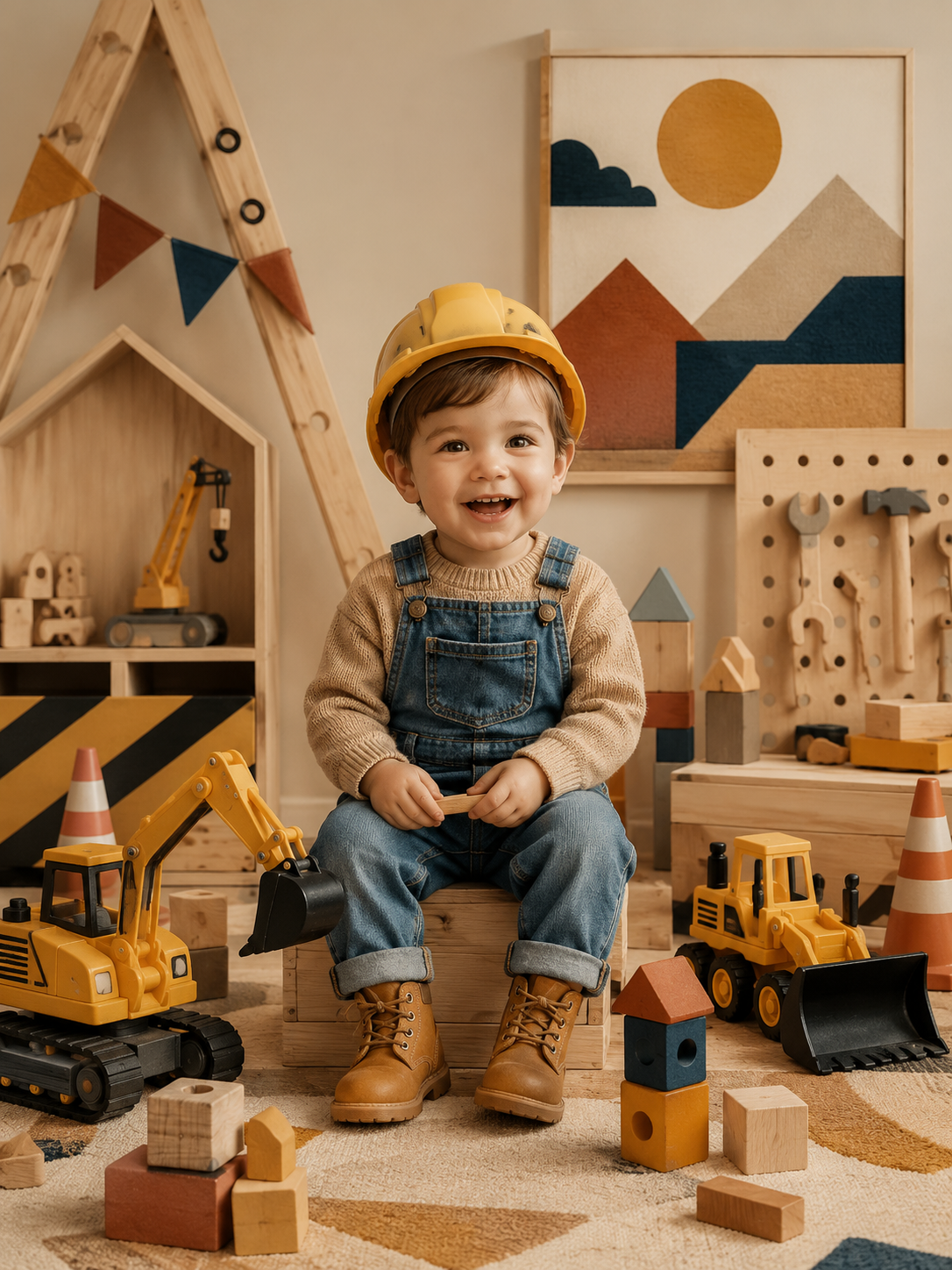 Custom Little Builder Kids Portrait