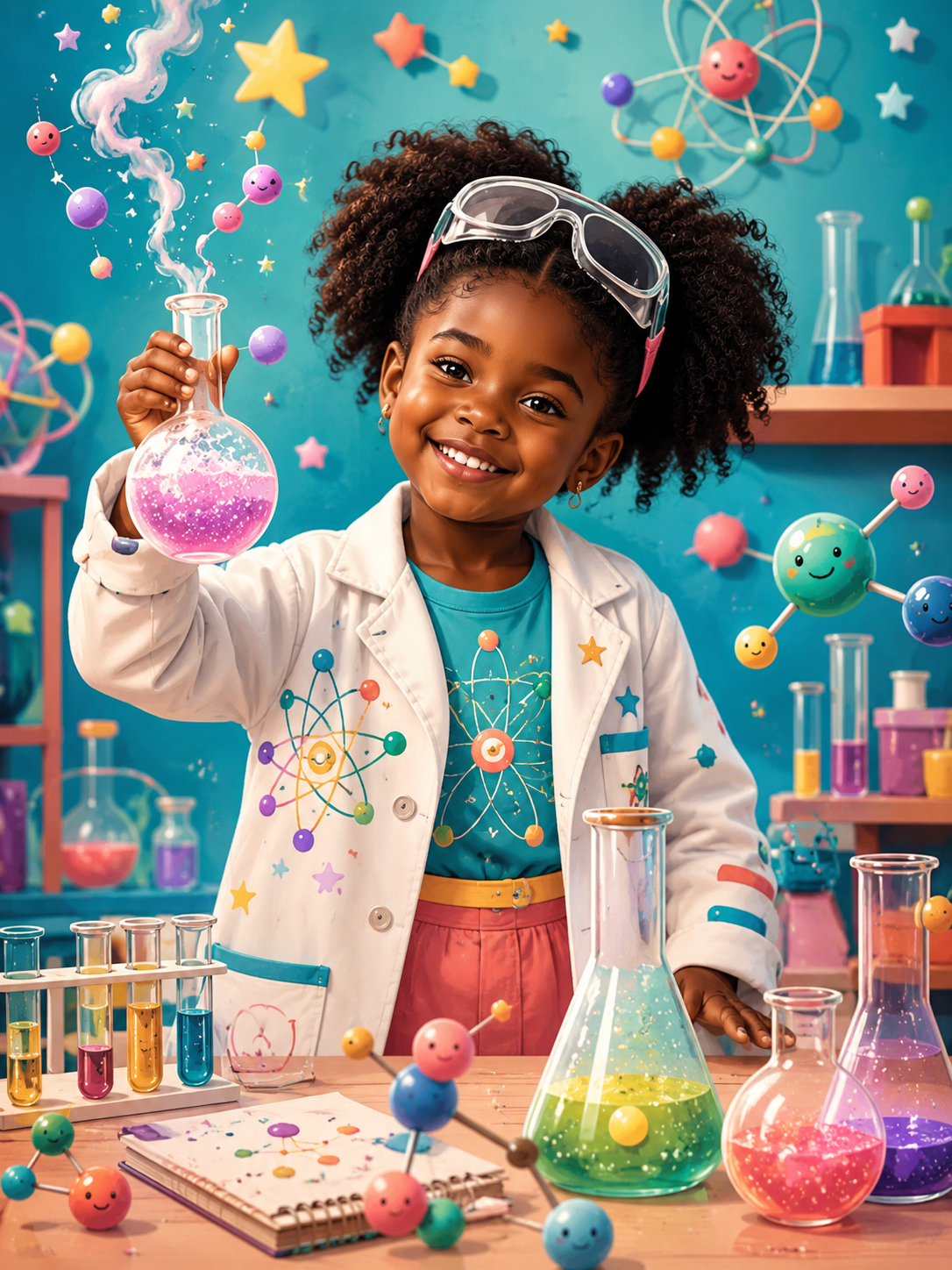 Custom Little Scientist Kids Portrait