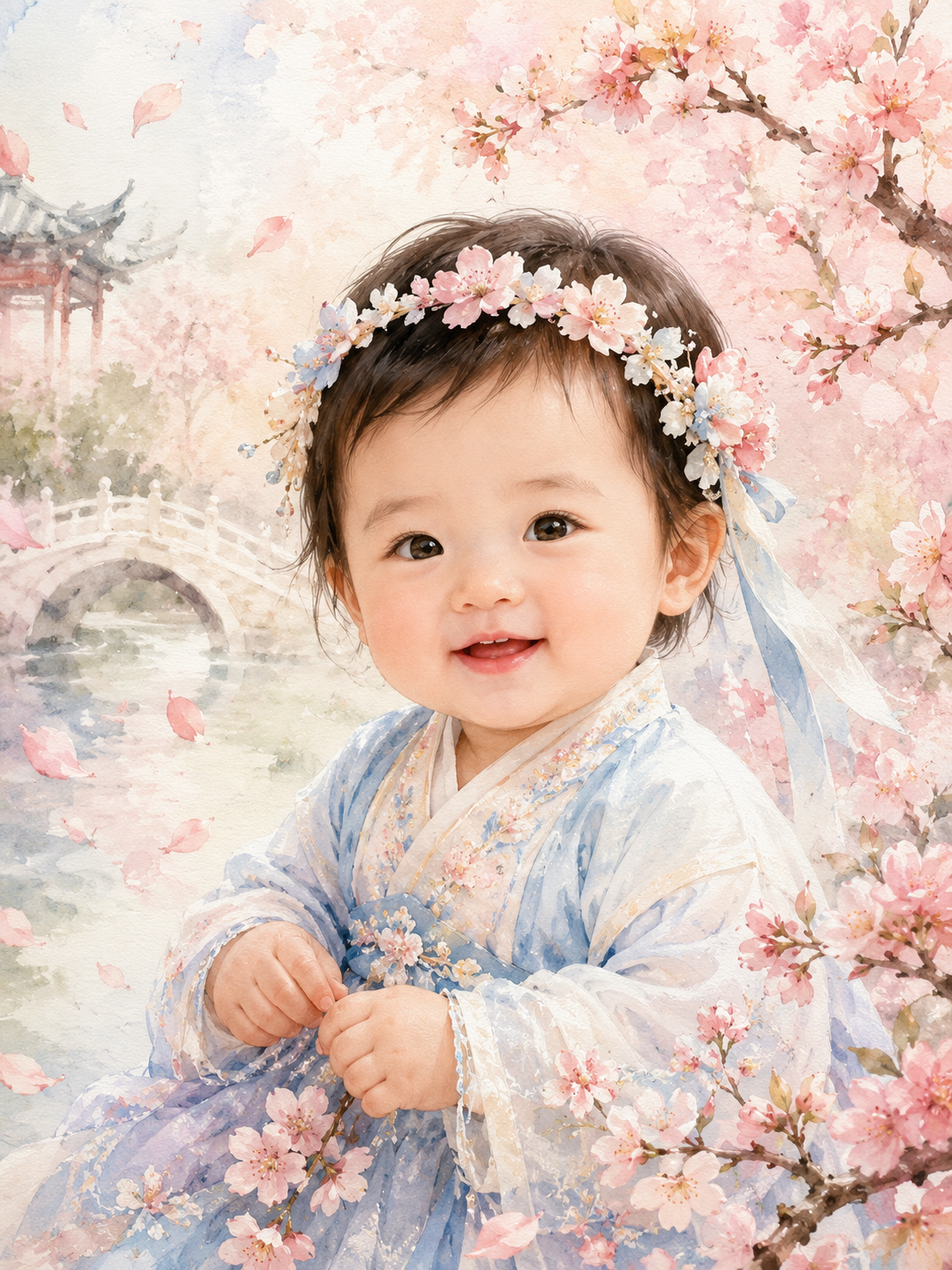 Custom Watercolor Kids Portrait