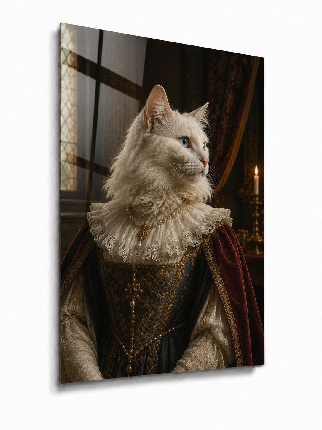 Custom The Queen White Cat