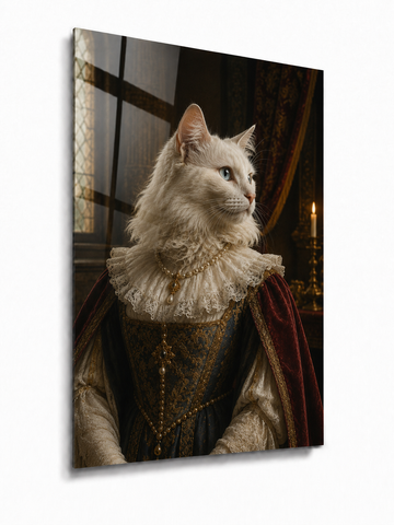 Custom The Queen White Cat