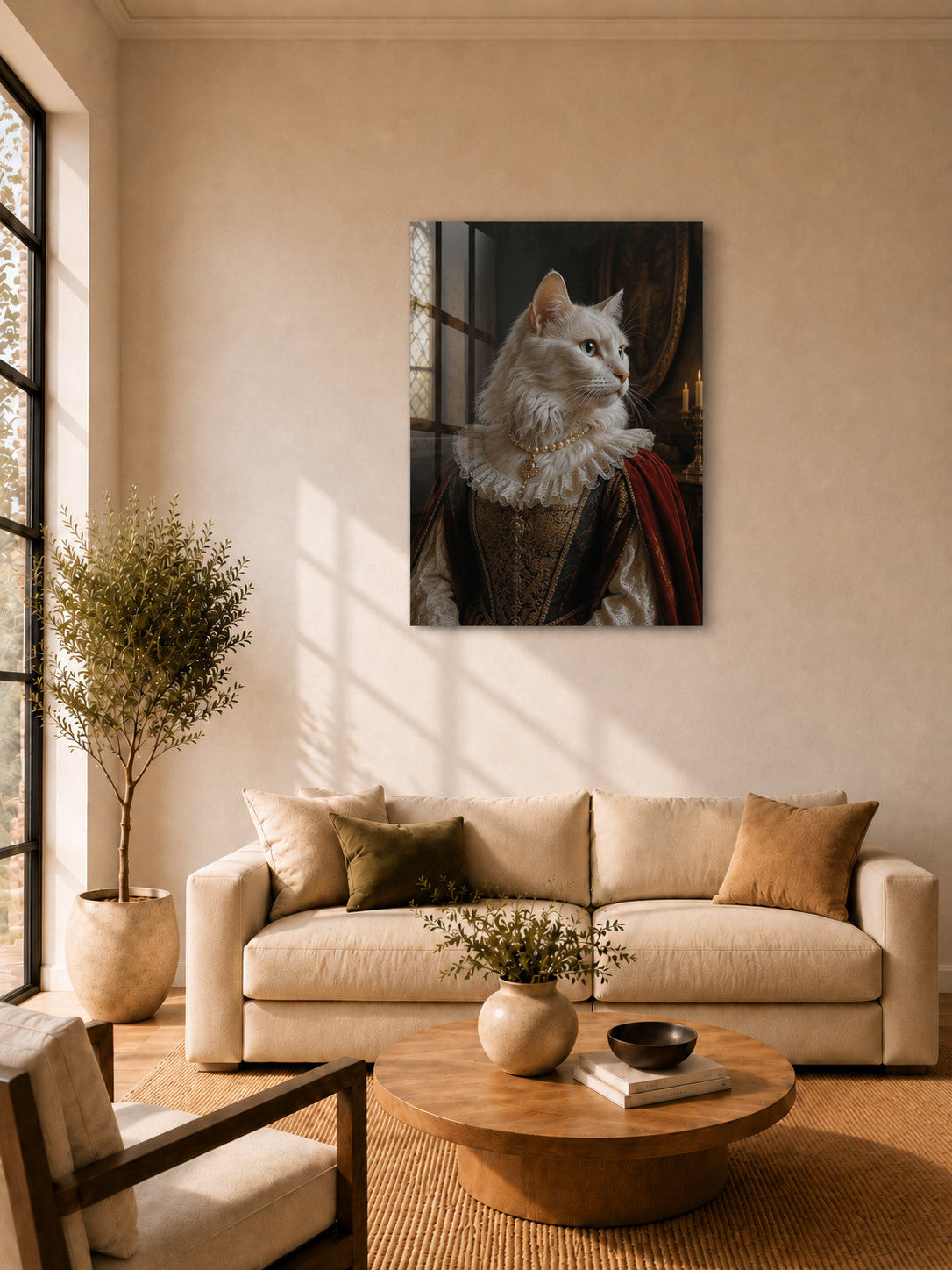 Custom The Queen White Cat
