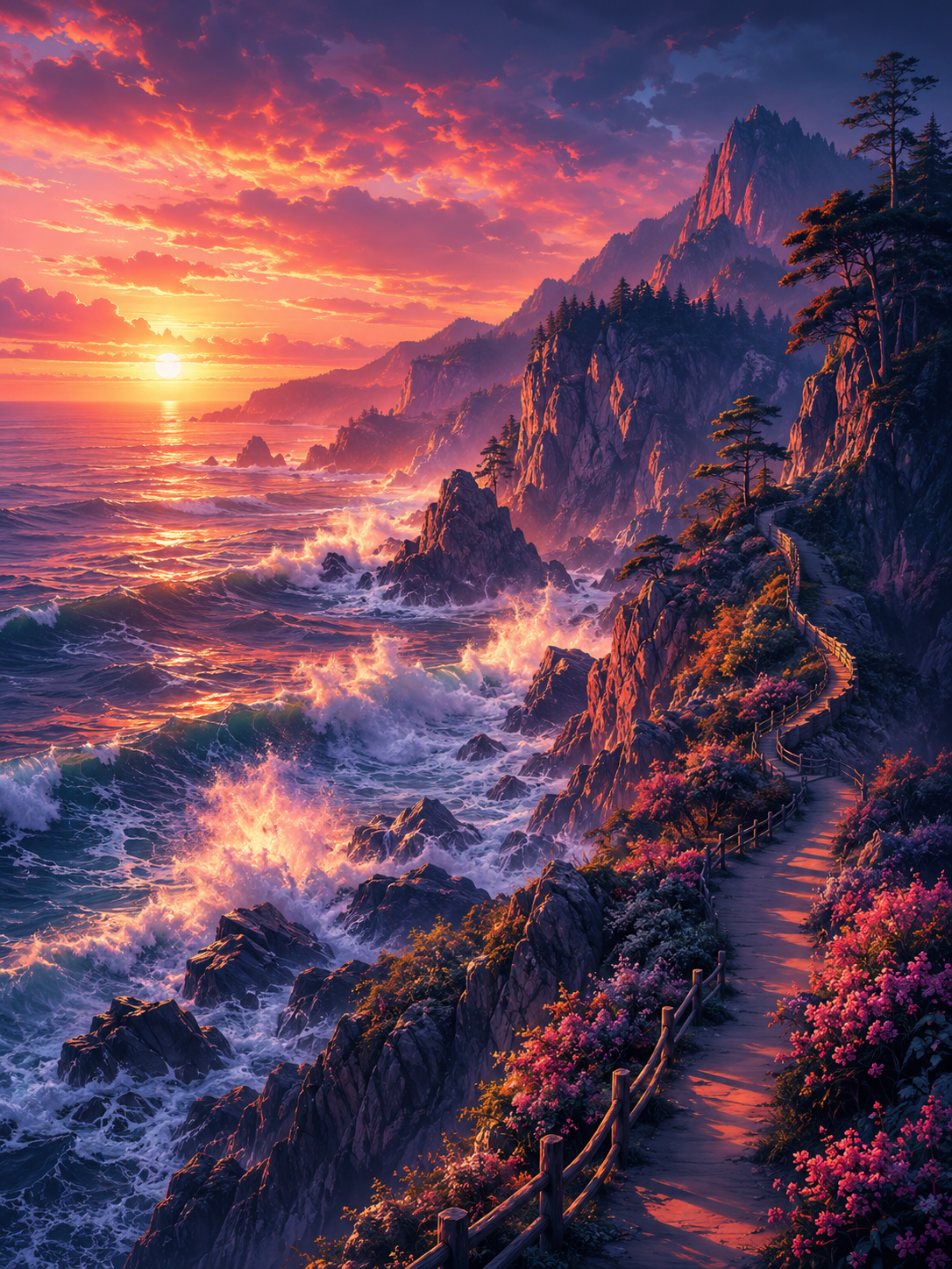 Dramatic Ocean Sunset