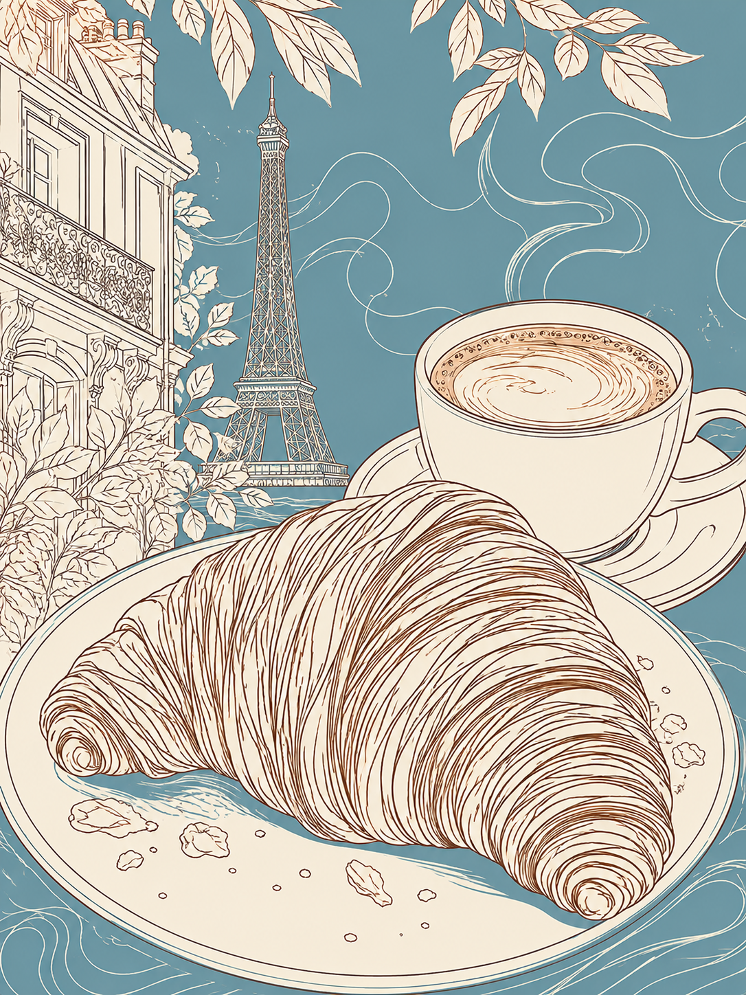 Vintage Paris Croissant