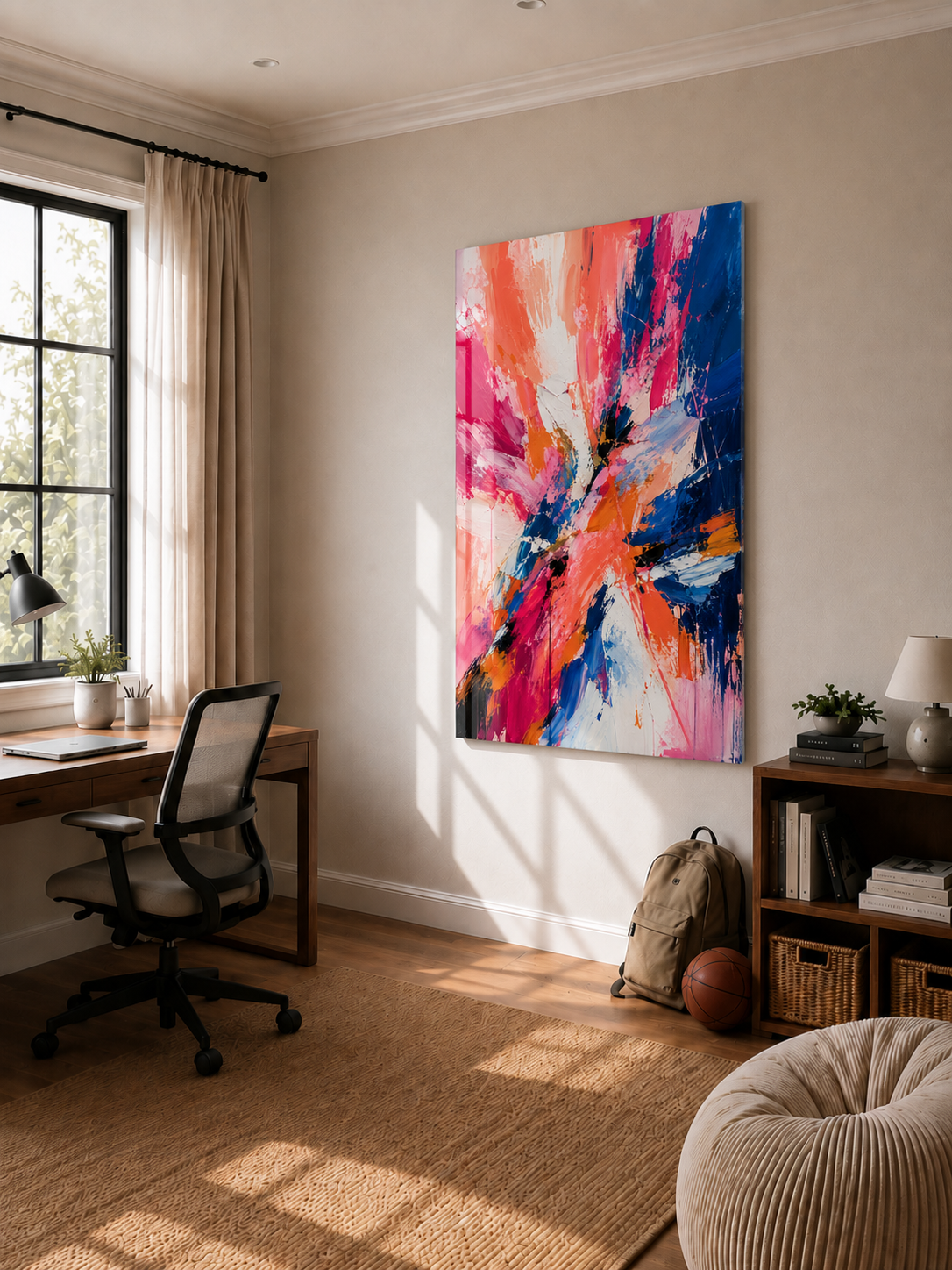 Blue and Pink Paint Splatter