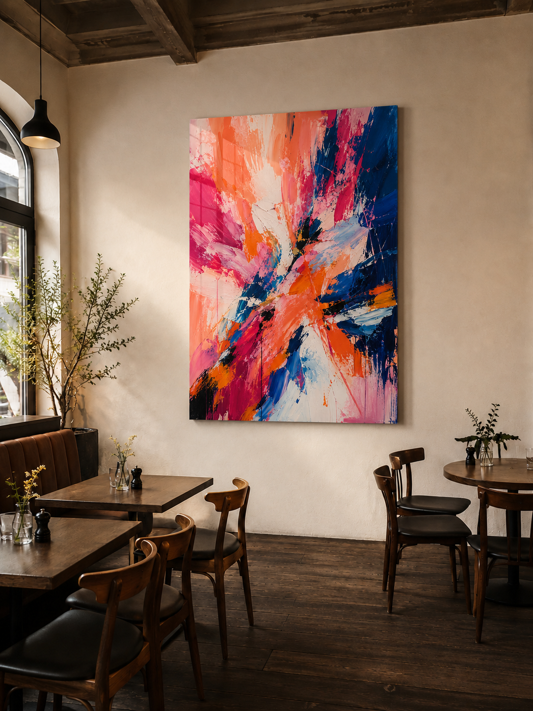 Blue and Pink Paint Splatter