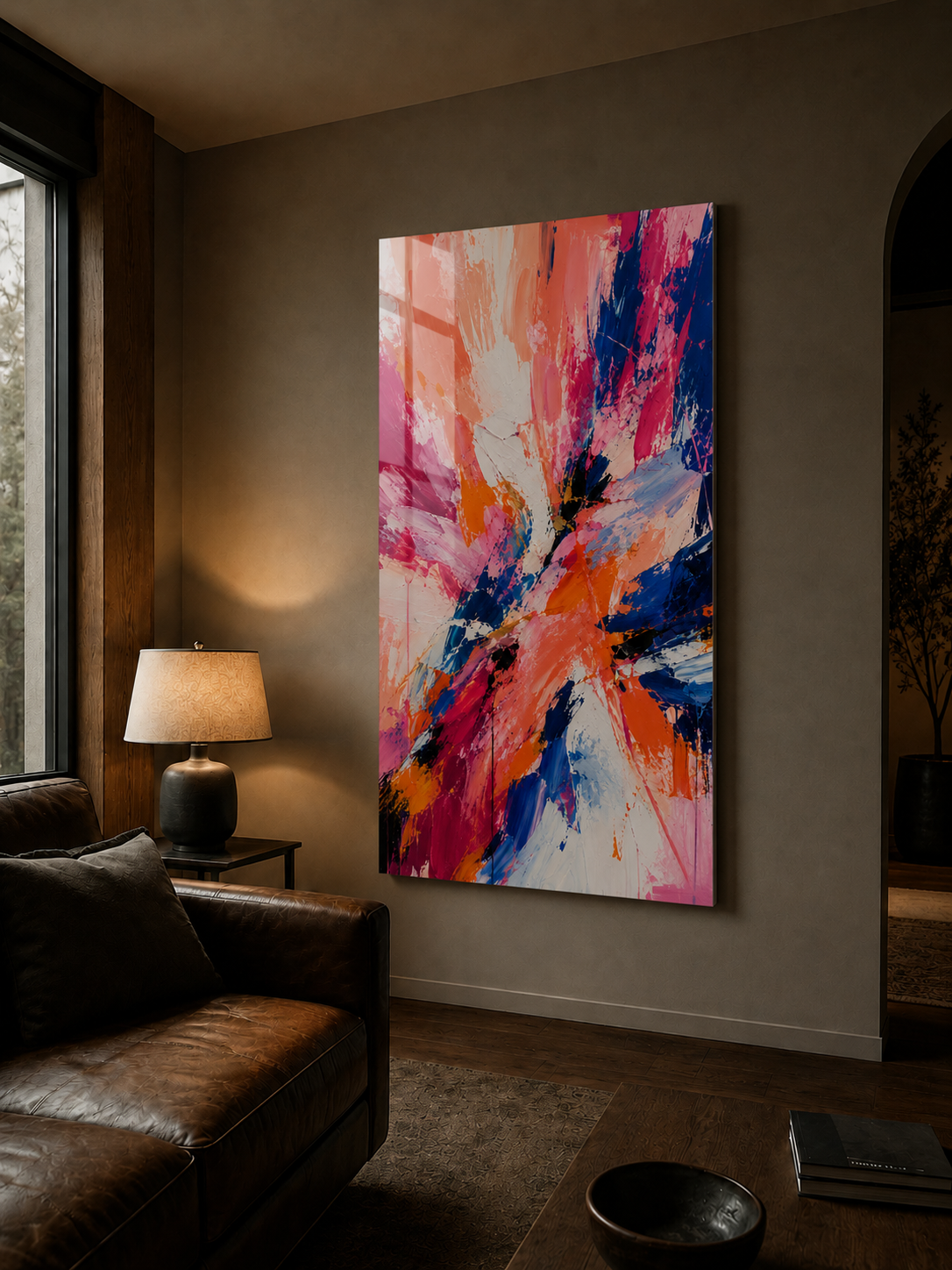 Blue and Pink Paint Splatter