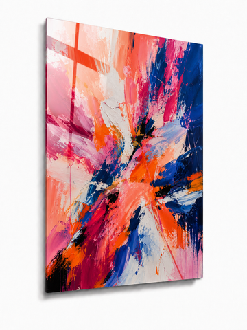 Blue and Pink Paint Splatter
