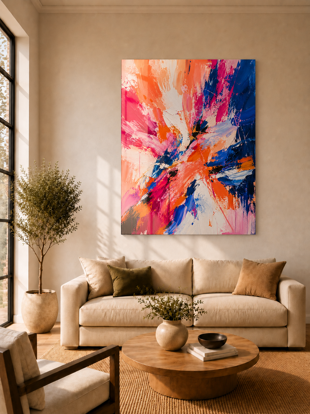 Blue and Pink Paint Splatter