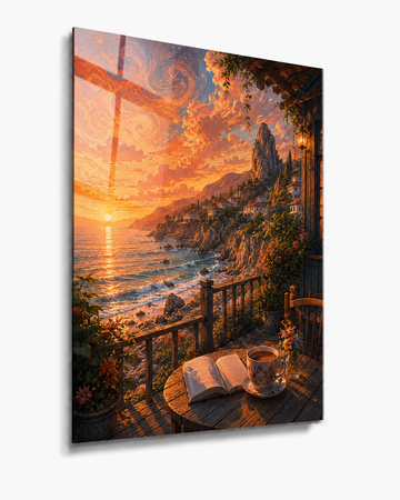 Sunset Reading: Coastal Balcony